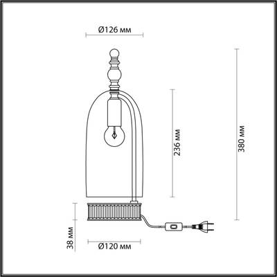 4892/1T NEO ODL_EX22 191 бронзовы/коньячный/стекло Настольная лампа E14 1*40W BELL