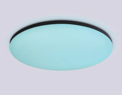 Потолочный светодиодный светильник с Wi-Fi Яндекс Алисой/Tuya/Smart Home/Alexa FZ2005 BK черный IP54 25W 3000K-6500K+RGB D370*55 (ПДУ ИК)