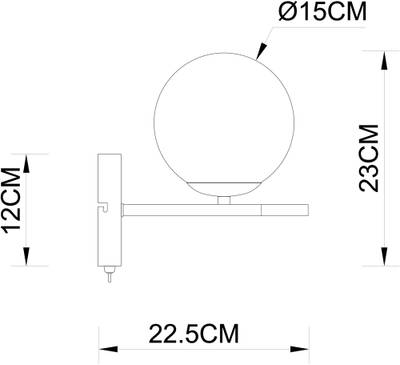 Бра Arte Lamp ALCOR A2224AP-1BK, 1хE14