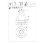 ST603.243.56 Светильник подвесной ST-Luce Золотистый/Белый LED 1*56W 4000K