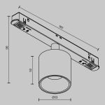 Трековый светильник Альфа / Alfa S Exility 2700-6000K 7Вт 50° Dim Smart, TR132-4-7W-DS-B. TM Maytoni