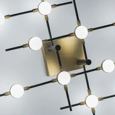 745147 Люстра BERGAMO LED 5Wх10 4000LM ЧЕРНЫЙ МАТОВЫЙ/ЗОЛОТО 4000K Lightstar