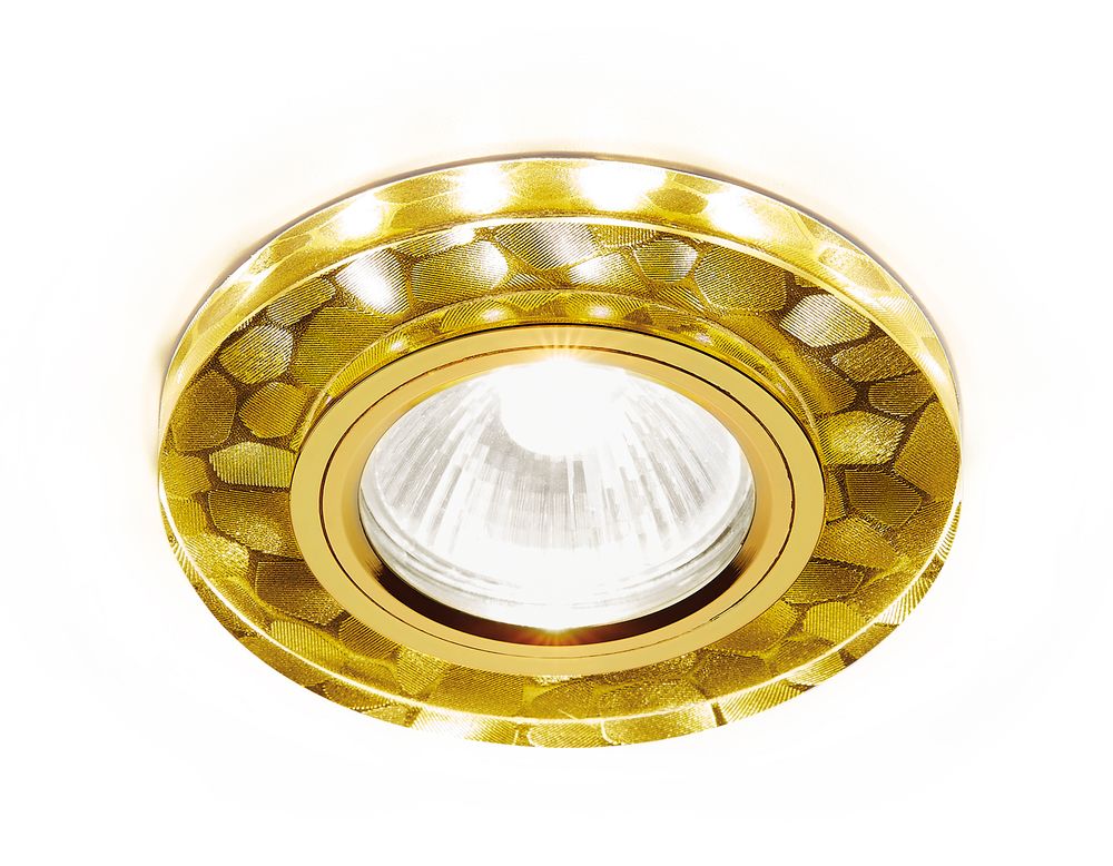 Встраиваемый точечный светильник со светодиодной лентой S222 WH/G/WA белый/золотой/MR16+3W(LED WARM)