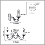 8034/2W CLASSI LN26 металл/стекло, хром/прозрачный Бра E14 2*40W 220V INCANTO