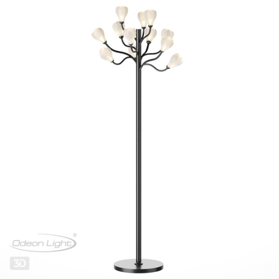 5090/12F MODERN ODL25 553 черный матовый/белый/фарфор Торшер G4 LED 12*5W GARDI