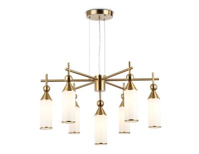 Светильник подвесной LH55278/7 BS/FR латунь/белый матовый E14*7 max 40W D640*1390