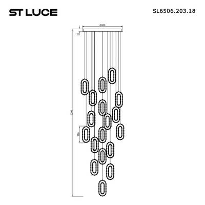 SL6506.203.18 Светильник подвесной ST-Luce Золотистый/Золотистый, Прозрачный LED 18*9W 3000K