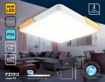 Потолочный светодиодный светильник FZ1312 WH/LW белый/светлое дерево 36W 5000K 400*400*50 (без ПДУ)