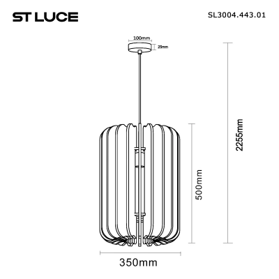 SL3004.443.01 Светильник подвесной ST-Luce Черный/Желтый E27 1*60W