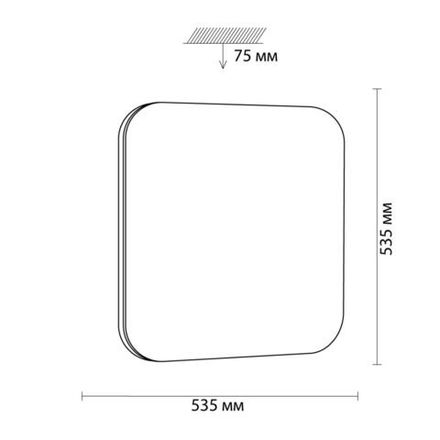 3020/EL TAN SN 164 Светильник пластик/хром LED 72Вт 3000-6500K 535х535 IP43 пульт ДУ/ LampSmart LONA