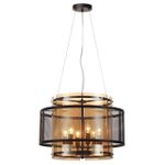 8007/6 MODERNI LN25 черный/черный, золотой металл/металл, стекло Люстра подвесная Е14 6*40W 220V Zarina