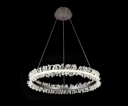 08243,12A Подвес Лаура матовый никель d60 h150 Led 36W (4000K)