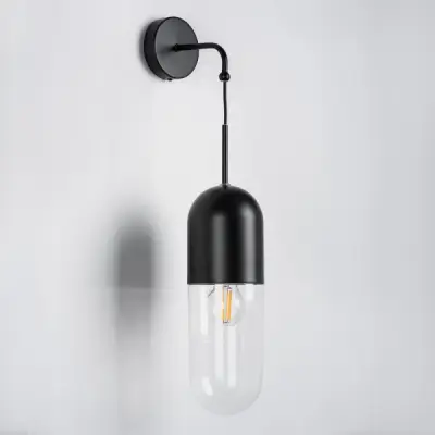 690517 Бра RAMO 1х40W E27 ЧЕРНЫЙ МАТОВЫЙ/ПРОЗРАЧНЫЙ Lightstar