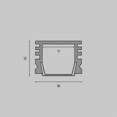 Алюминиевый профиль накладной 16x12 (Серебро, 2 м), ALM005S-2M. TM Maytoni