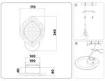 Настенный светодиодный светильник с хрусталем FA277 WH белый 12W 240*170*60
