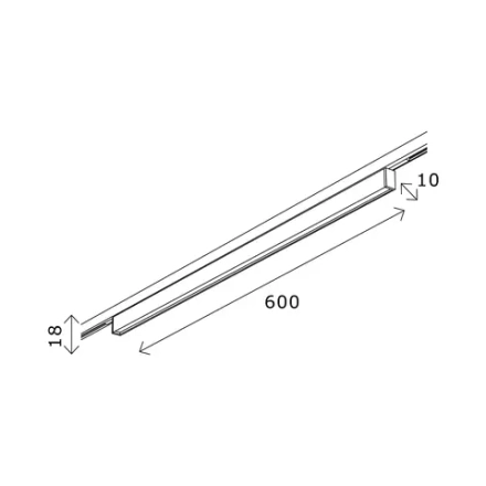 ST665.446.16 Магнитный трековый светильник Черный LED 1*16W 4000K 720Lm Ra>80 36° IP20 L600xW10xH18 24V