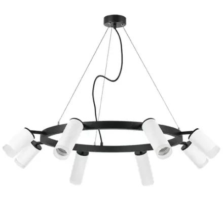 LR0188643640 Люстра RULLO 8х50W GU10 ЧЕРНЫЙ/БЕЛЫЙ (571018+214436-4+214486-4+202430-8)