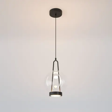 Подвесной светодиодный светильник со стеклянным плафоном 50267/1 LED черный, LED