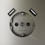 VLS040404 Розетка встраиваемая VOLTUM S70 с заземлением и защитными шторками, 16А, с USB, A+A, (шелк) (ТМ Maytoni)