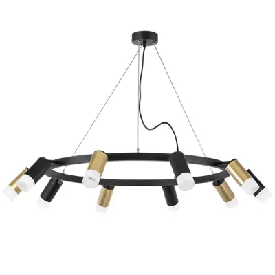 LR0204053751 Люстра RULLO 10х50W GU10 ЧЕРНЫЙ/ЗОЛОТО (571020+214440-5+214437-5+202431-10)