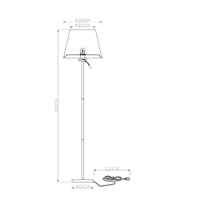 Торшер Arte Lamp Elba A2581PN-2CC, 1хE27
