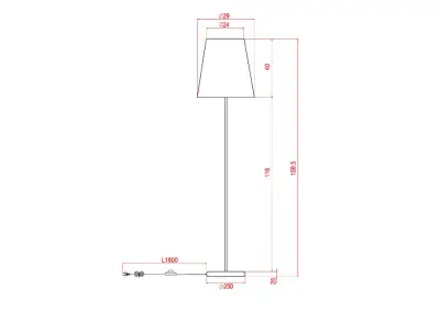 Торшер Arte Lamp ALEA A5068PN-1BK, 1хE27