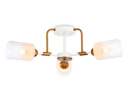 Светильник подвесной TR303321/3 WH/GD/CL/FR белый/золото/прозрачный/белый матовый E27*3 max 60W D620*210
