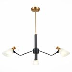 SLE205403-03 Люстра подвесная Черный, Латунь/Белый E14 3*60W
