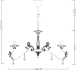 Подвесная люстра Arte Lamp ANGELINA A5349LM-8WH, 8хE14