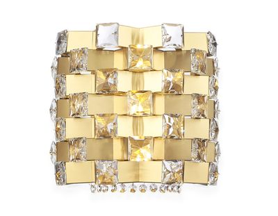 Настенный светильник с хрусталем LH41014/2 BS/CL латунь/прозрачный E14*2 max 40W 300*190*270