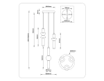 Светильник светодиодный подвесной LH11026/3 BK/SM черный/дымчатый 40W 3000K D380*1720