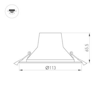 Светильник LTD-LEGEND-R115-10W Warm3000 (WH, 50 deg) (Arlight, IP20 Металл, 3 года)