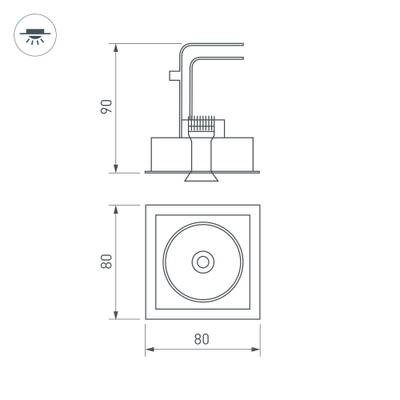 Светильник CL-SIMPLE-S80x80-9W Day4000 (BK, 45 deg) (Arlight, IP20 Металл, 3 года)