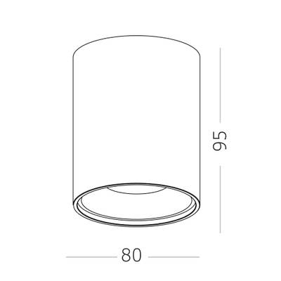 ST167.452.01 Светильник потолочный Черный GU10 1*50W IP20 D80xH95 220V Без ламп