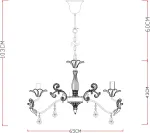 Подвесная люстра Arte Lamp ANGELINA A5349LM-5WH, 5хE14
