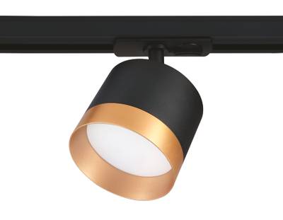 Трековый однофазный светильник со сменной лампой GL5365 BK/GD черный/золото GX53 max 12W