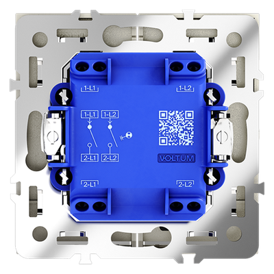 VLS020205 Выключатель встраиваемый VOLTUM S70 двухклавишный с подсветкой 10А, (сталь). (ТМ Maytoni)
