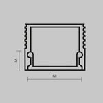 Рассеиватель для профиля 08×09 (Чёрный, 2 м), ALM-0809-B-DF-2M 642018. TM Maytoni
