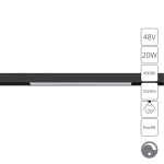 Магнитный трековый светильник Arte Lamp LINEA 0.1-10V A4683PL-1BK, 1хLED