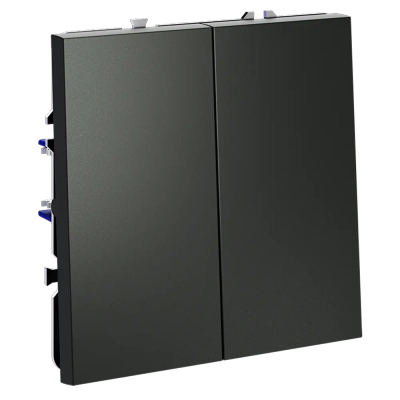 VLS020606 Выключатель с самовозвратом встраиваемый VOLTUM S70 двухклавишный 10А, (титан). (ТМ Maytoni)