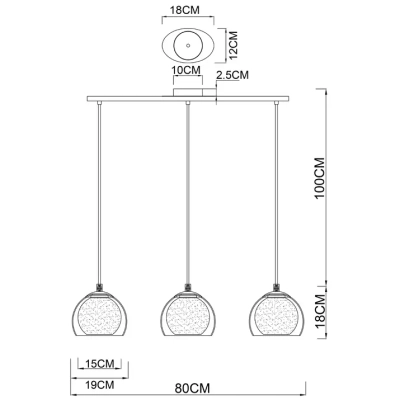 Подвесной светильник Arte Lamp RASTABAN A7984SP-3CC, 3хE27