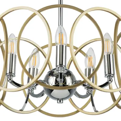 713053 Люстра REGOLO 5х40W E14 ХРОМ/ЗОЛОТО Lightstar