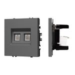 Механизм сдвоенной компьютерной розетки SCT-NOBE-MPC2-SFPL-GR (RJ-45, CAT6) (Arlight, -)