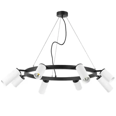 LR018364864 Люстра RULLO 8х50W GU10 ЧЕРНЫЙ/БЕЛЫЙ (571018+214436-4+214486-4)