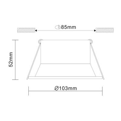 ST207.408.01 Св-к встр. Мат. черный GU10 1*50W  D103xH52 220V Без ламп