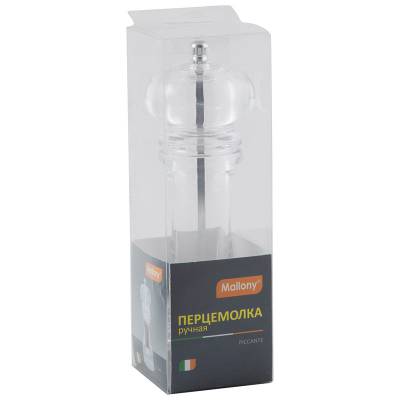 Перцемолка ручная PICCANTE, р-р 6*18,5 см, акрил, жернова из керамики