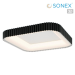 7768/56L AVRA LED SN 578 Светильник металл/белый/черный LED (56Вт+14Вт) 3000-6000K 500х500 IP43 пульт ДУ+подсветка SHARMEL