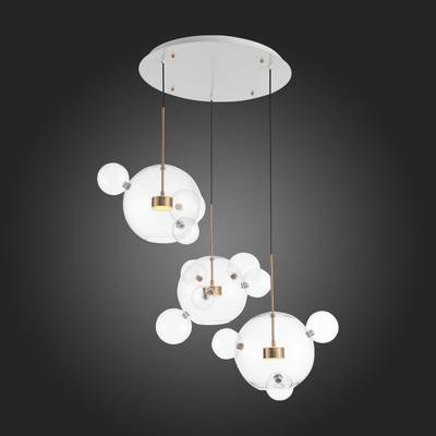 SL1133.203.03 Светильник подвесной ST-Luce Белый,Латунь/Прозрачный LED 3*14W 3000K  (из 4-х коробок)