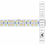 Светодиодная лента 24V 20W/m 3000К 5м Arte Lamp TAPE A2424015-01-3K, LED