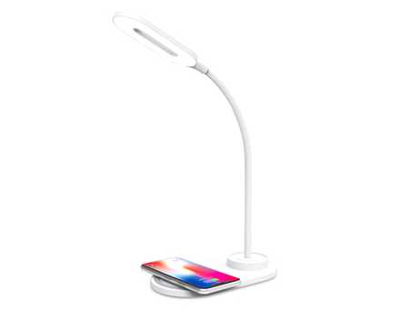 Светодиодная настольная лампа с беспроводной зарядкой DE588 WH белый LED 3000-6400K 3W